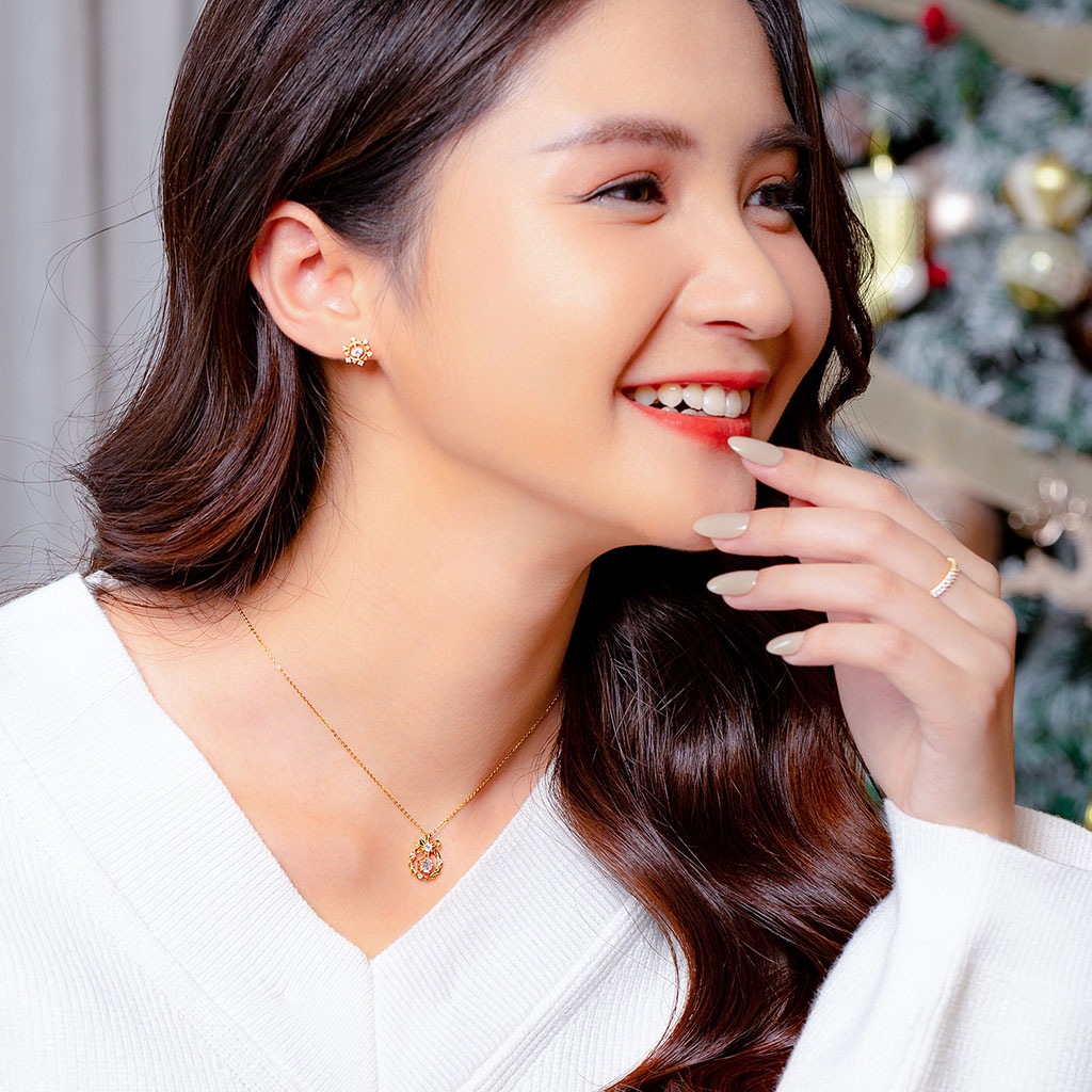 Dây Chuyền Vàng Tây 14k DCMAMD540 Huy Thanh Jewelry