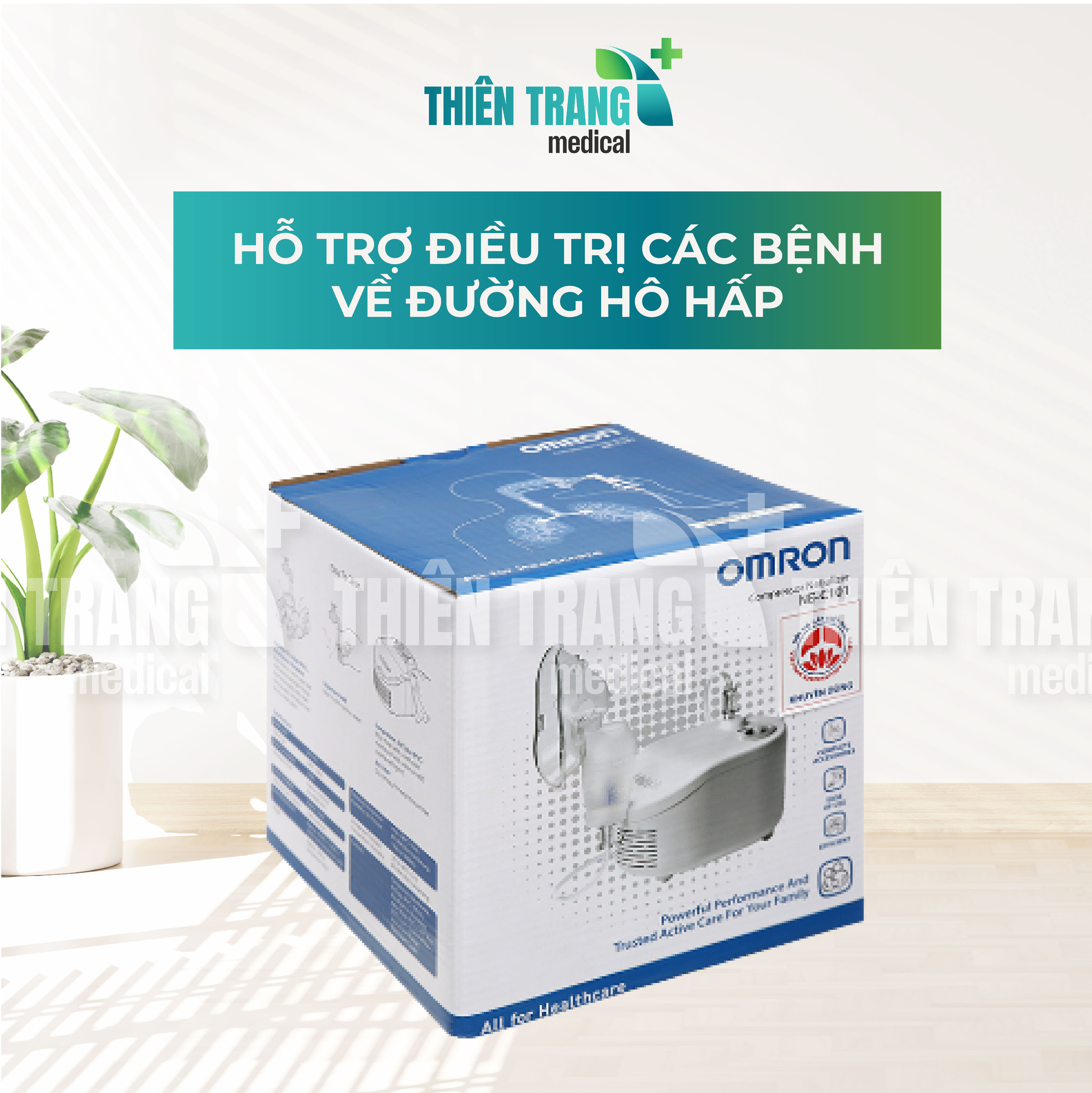 MÁY XÔNG KHÍ RUNG, MŨI HỌNG OMRON NE-C101 Thiên Trang Medical