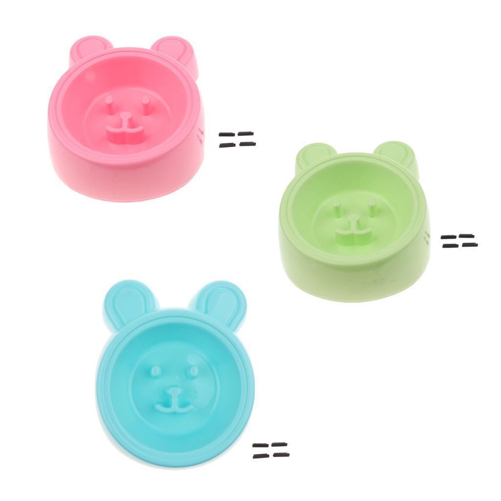 Pet Dog Cat Rabbit Slow Food Feeder Healthy Gulp Feed Dish Bowl