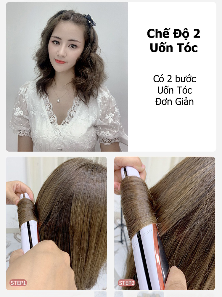 Máy Duỗi Ép Tóc, Uốn Tóc Cao Cấp, Máy Ép Tóc Chính Hãng PIAOGE Tích Hợp 4 Mức Điều Chỉnh Nhiệt Độ - Tặng kèm 2 Món Phụ Kiện - Lớn