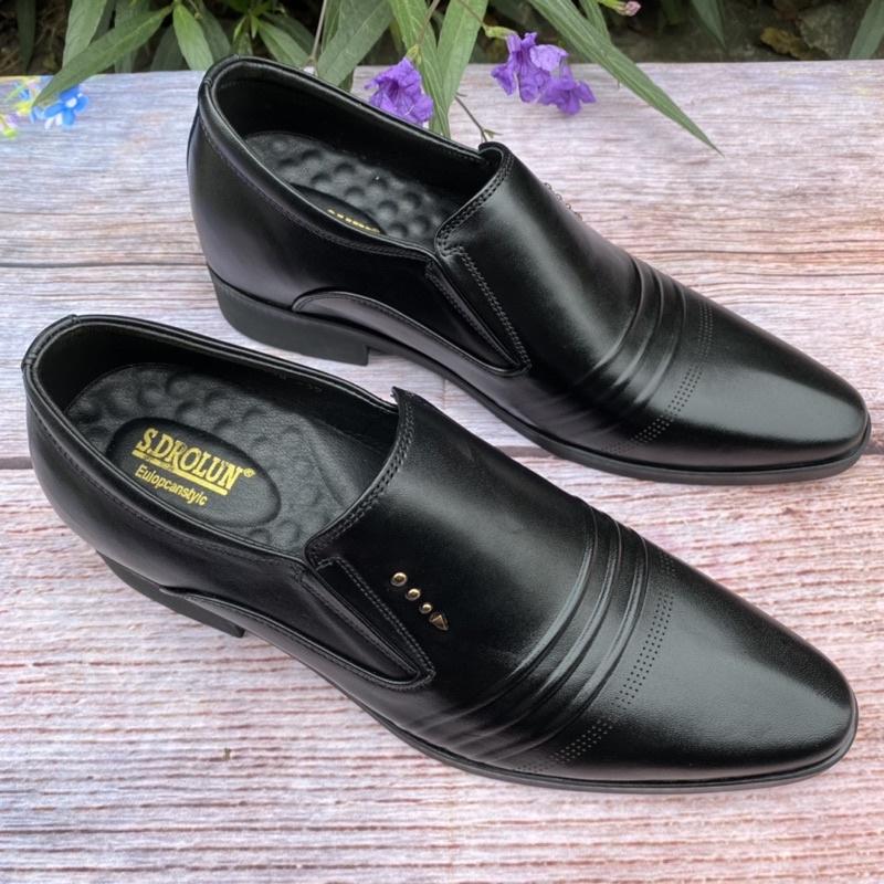 Giày tăng chiều cao nam giày tây tăng cao nam da bò cao cấp tăng thêm 7cm
