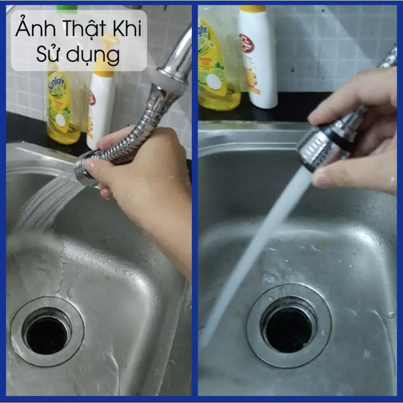 Đầu vòi xịt nước tăng áp cho vòi bồn rửa Turbo Flex xoay 360 độ