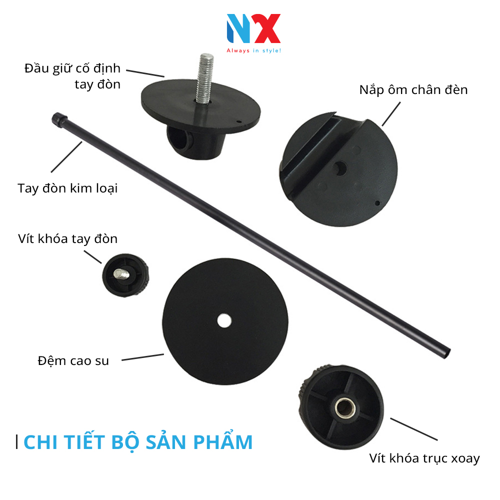 Tay đòn ngang Gắn điện thoại, đèn livestream, micro, tặng kèm đầu bi 360 độ hỗ trợ quay phim