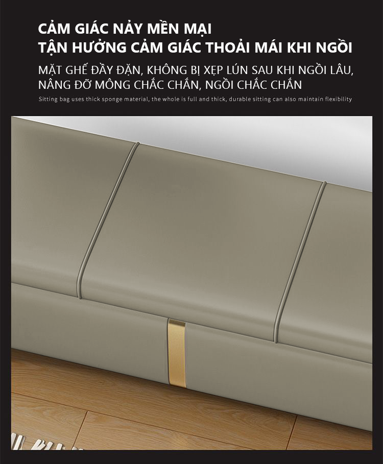 Ghế sofa da cao cấp, ghế chờ băng dài có hộp chứa đồ tiện lợi - GC32