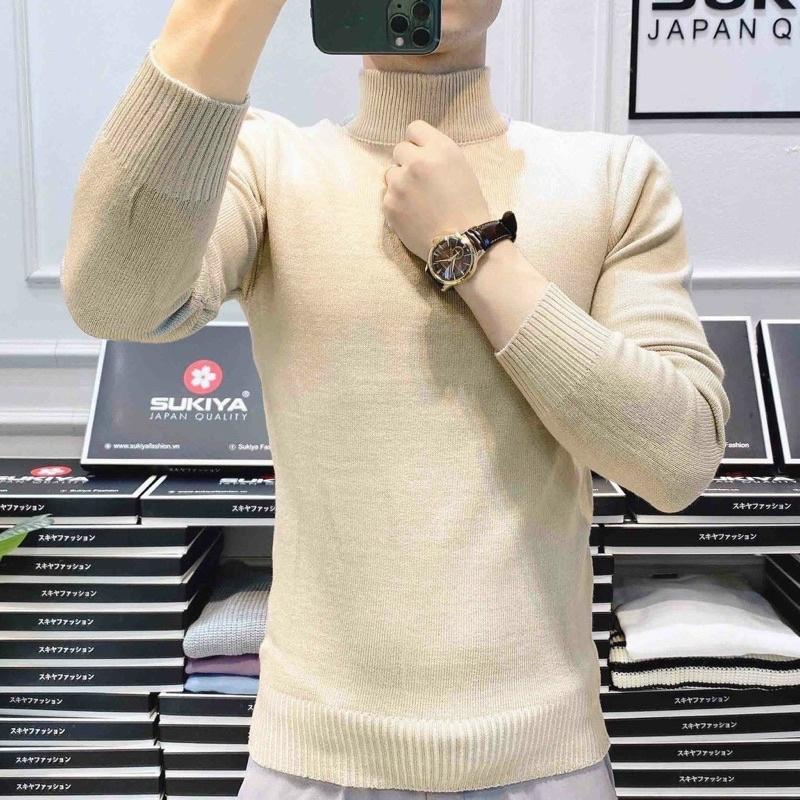 Áo Len Nam Cổ 3 Phân Co Dãn 4 Chiều Mềm Mịn