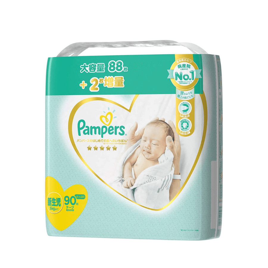 Bỉm - Tã dán Pampers Premium New size Newborn 90 miếng (Cho bé ~5kg)