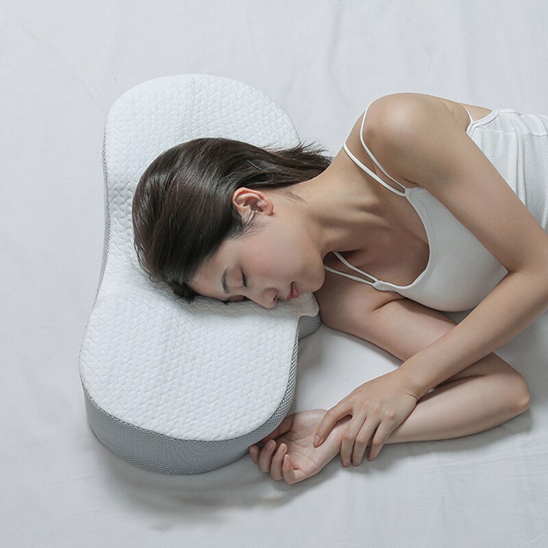 Gối ngủ hỗ trợ tư thế cổ, thiết kế kiểu cánh bướm Memory Foam Pillow Neck Support