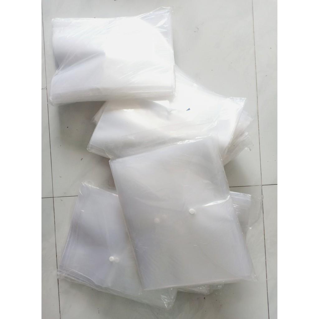 Túi khuy trắng/ clear bag trắng / túi đựng bài kiểm tra / file đựng tài liệu trắng tinh dầy đẹp có thể in mua về in lên