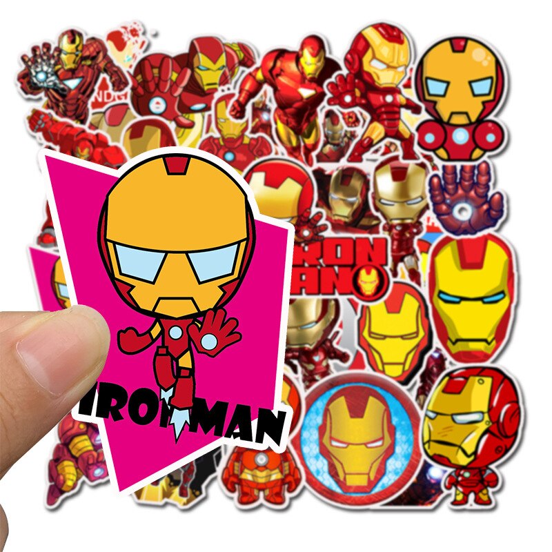 Sticker người sắt iron man decal dán laptop , điện thoại hình dán trang trí, ván trượt, bình nước, mũ bảo hiểm