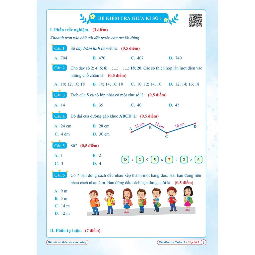 Sách - Đề Kiểm Tra Toán lớp 2 - Học Kì 2 - Kết Nối Tri Thức Với Cuộc Sống (1 cuốn)