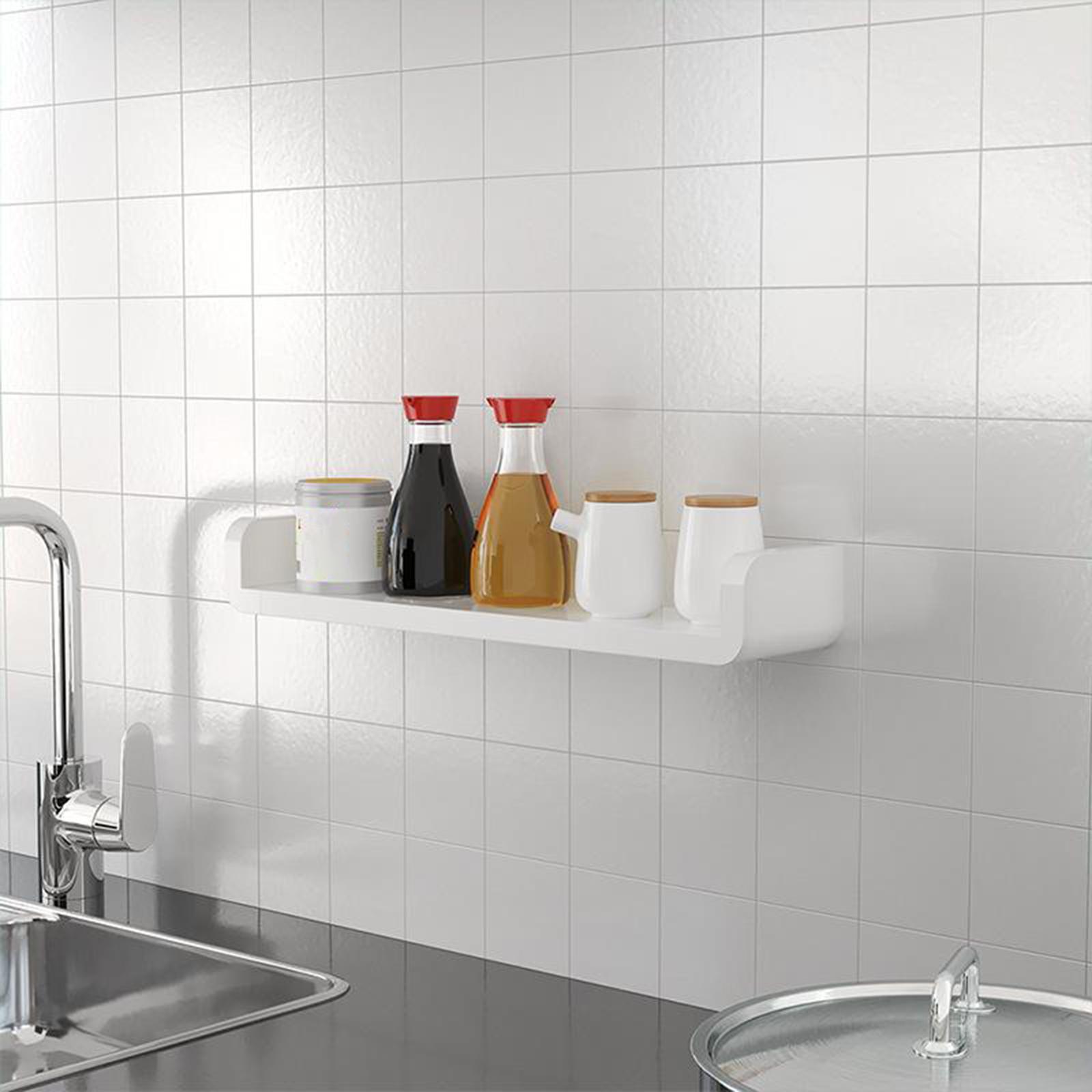 2X Floating Wall Shelves White for Bathroom Display Organizer 47cm