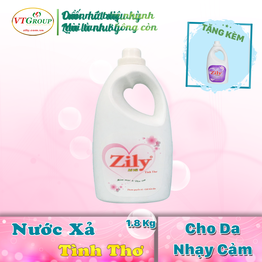 Nước xả vải Zily can 1.8kg (6chai/ Thùng) - Tặng 1 chai NG KH 3.8KG