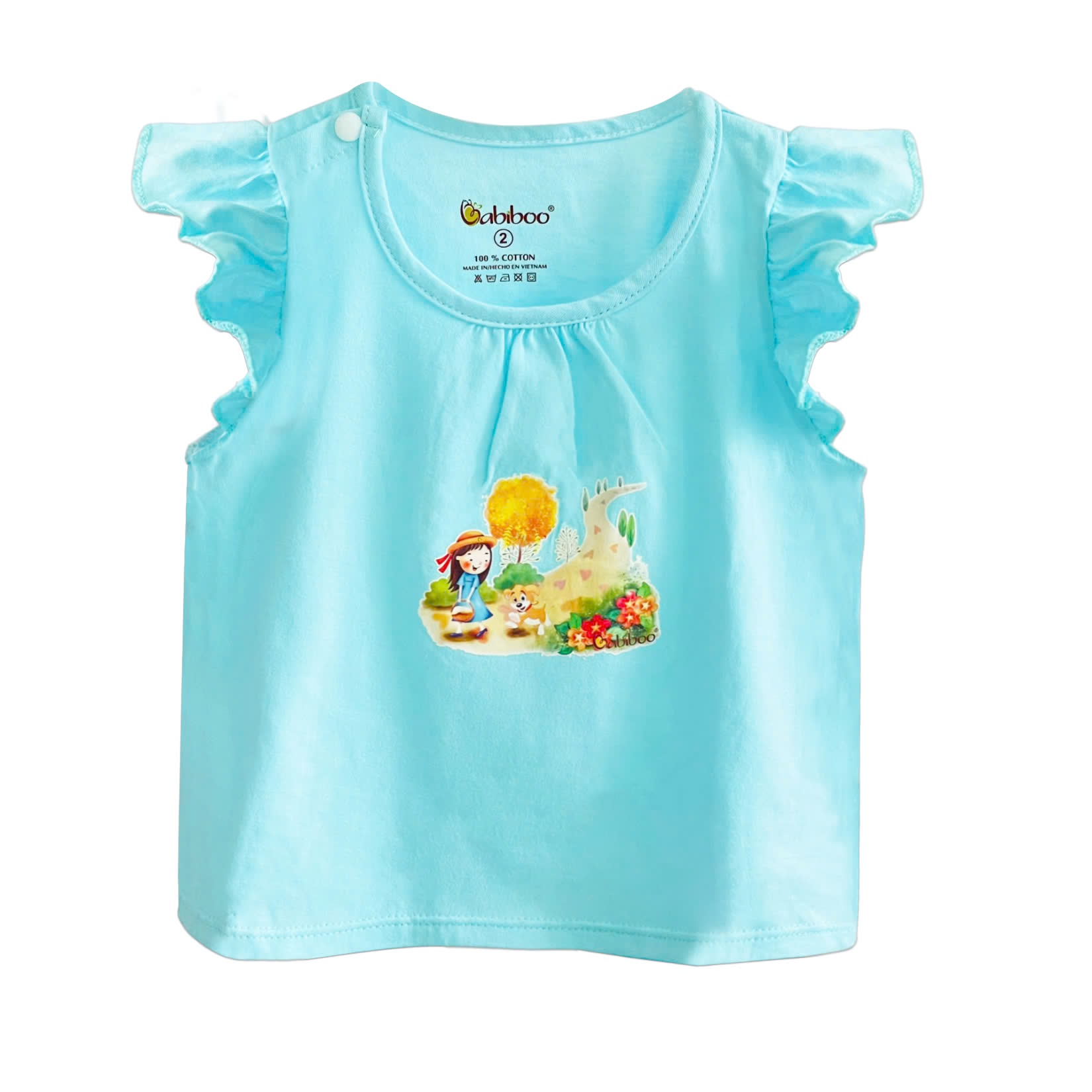 Áo bé gái BABIBOO áo cánh tiên vải cotton mềm mại, xinh xắn BB93