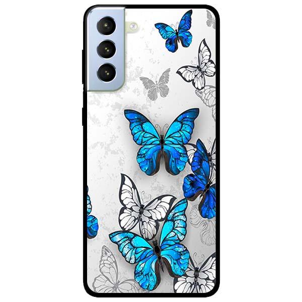 Ốp lưng dành cho Samsung Galaxy S21 / S21 Plus / S21 Ultra / S21 FE 5G - Bướm Trắng Và Xanh