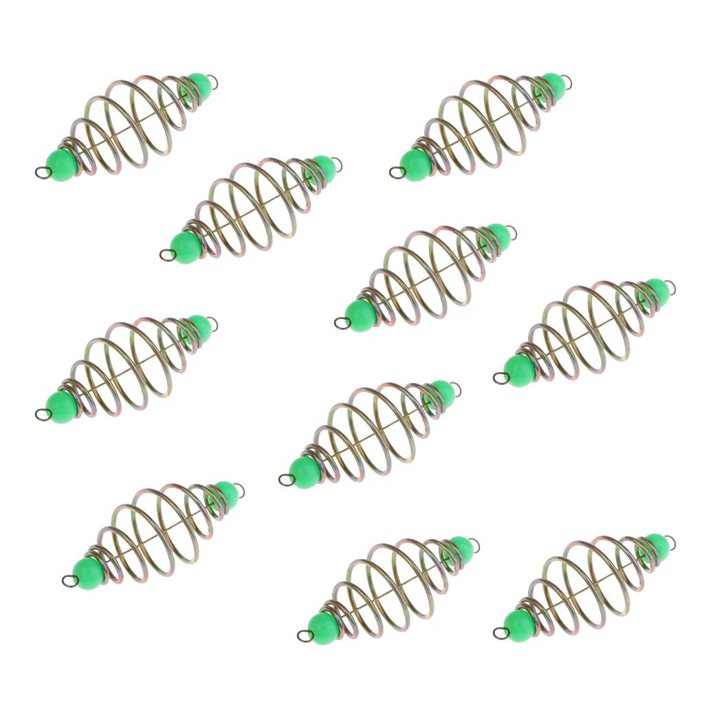 2x10pcs Spring/Coil Inline Fishing Feeders, Baits Cage Carp Fishing Tackle
