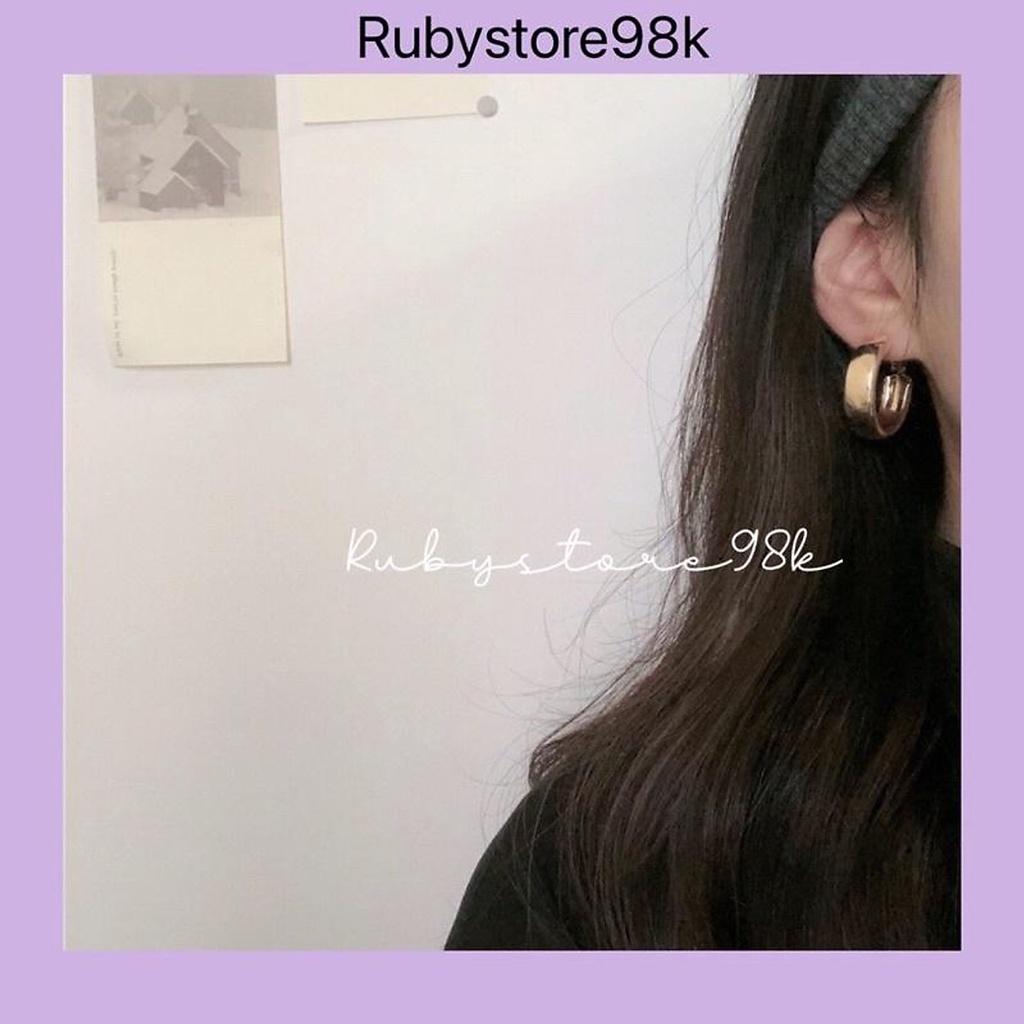 Khuyên tai chữ C chốt bạc dễ thương