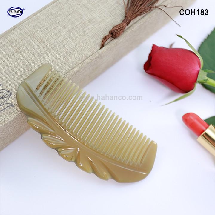 Lược sừng xuất Nhật (Size: S - 13cm) COH183 - Lược múi bưởi khía đẹp nhỏ gọn - Chăm sóc tóc