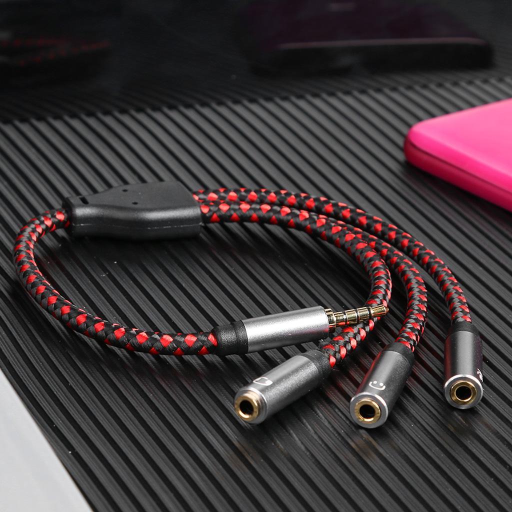 11.8" 3.5mm Male to 3X Female Splitter Audio Cable 3 Way Splitter for Headphone
