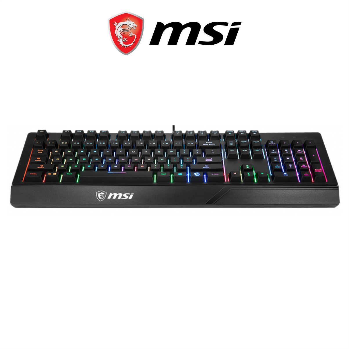 Bàn Phím Gaming MSI Vigor GK20 US Đèn LED RGB, Dây Cắm USB Dài 1.8M - Hàng Chính Hãng