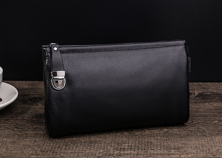 Clutch, Ví Cầm Tay Nam Thời Trang Cao Cấp Da Bò Mềm CL24 Đen