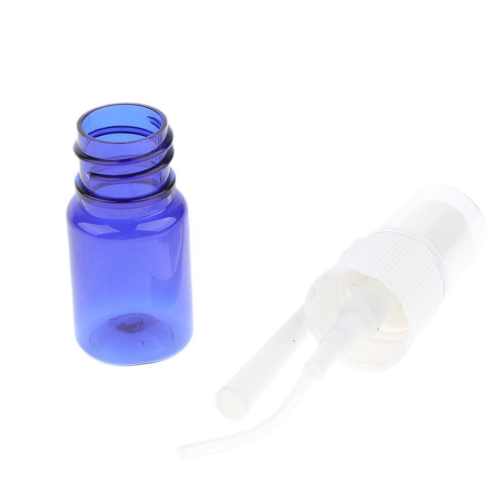 12pcs Empty Refillable Nasal Spray Bottles Fine Mist Nose Vials 5ml Blue Green Pink Clear Amber