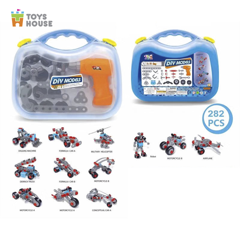 Đồ chơi phát triển kỹ năng cho bé - DIY MODELS lắp ghép mô hình 3D 2 trong 1 Toyhouse TLH nhựa mềm