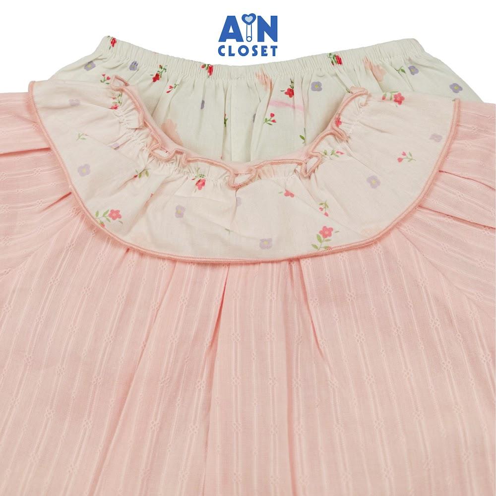 Bộ quần áo Ngắn bé gái họa tiết Thỏ Hoa Nhí Hồng Cotton - AICDBGBHUAGO - AIN Closet