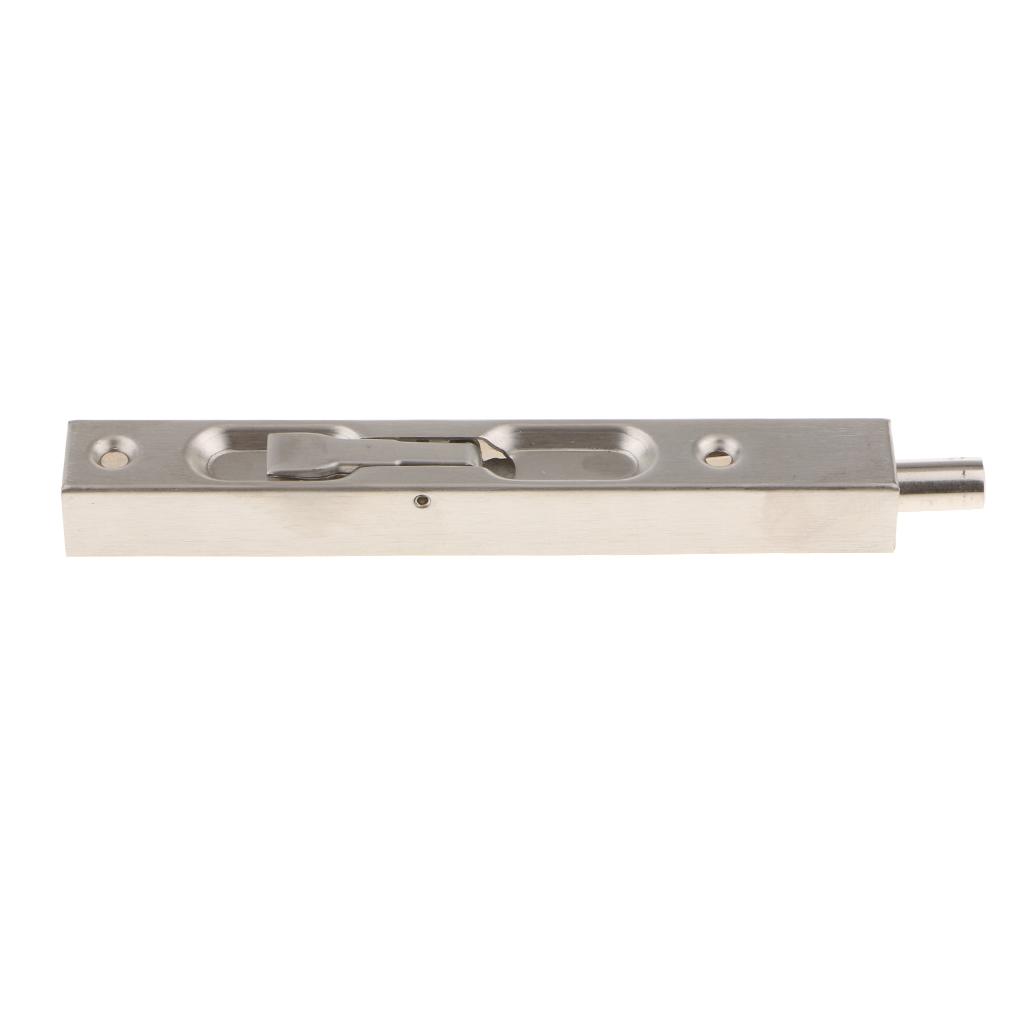 Stainless Steel Gate Door Spring Flush Latch Bolt Sliding Lock Latch with Screws