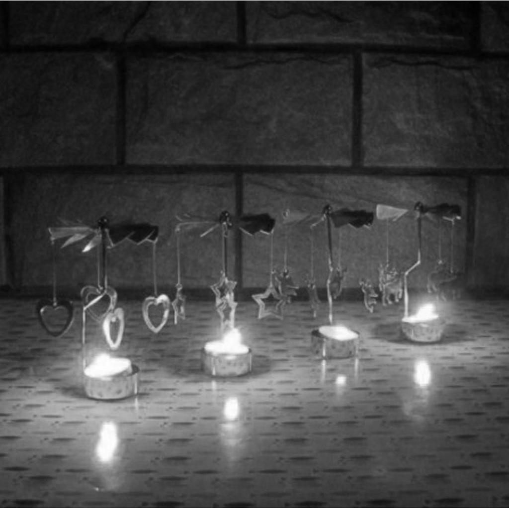 Rotating Candle Tea Light Holder Candlestick Deer