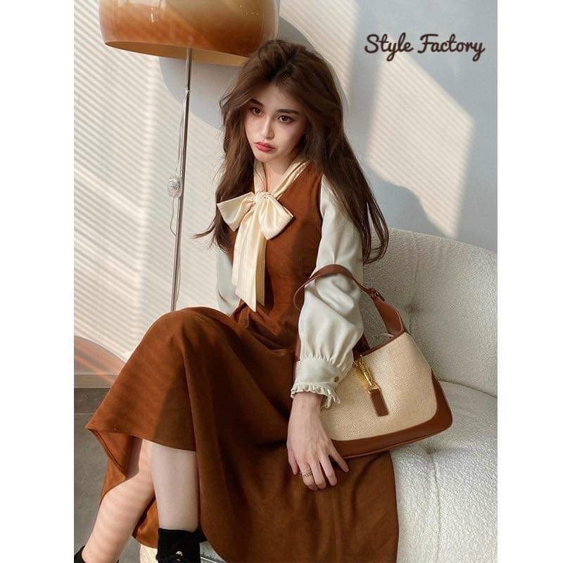 ĐẦM XÒE DÀI PHỐI NƠ CỰC XINH XẮN VÀ DỄ THƯƠNG
