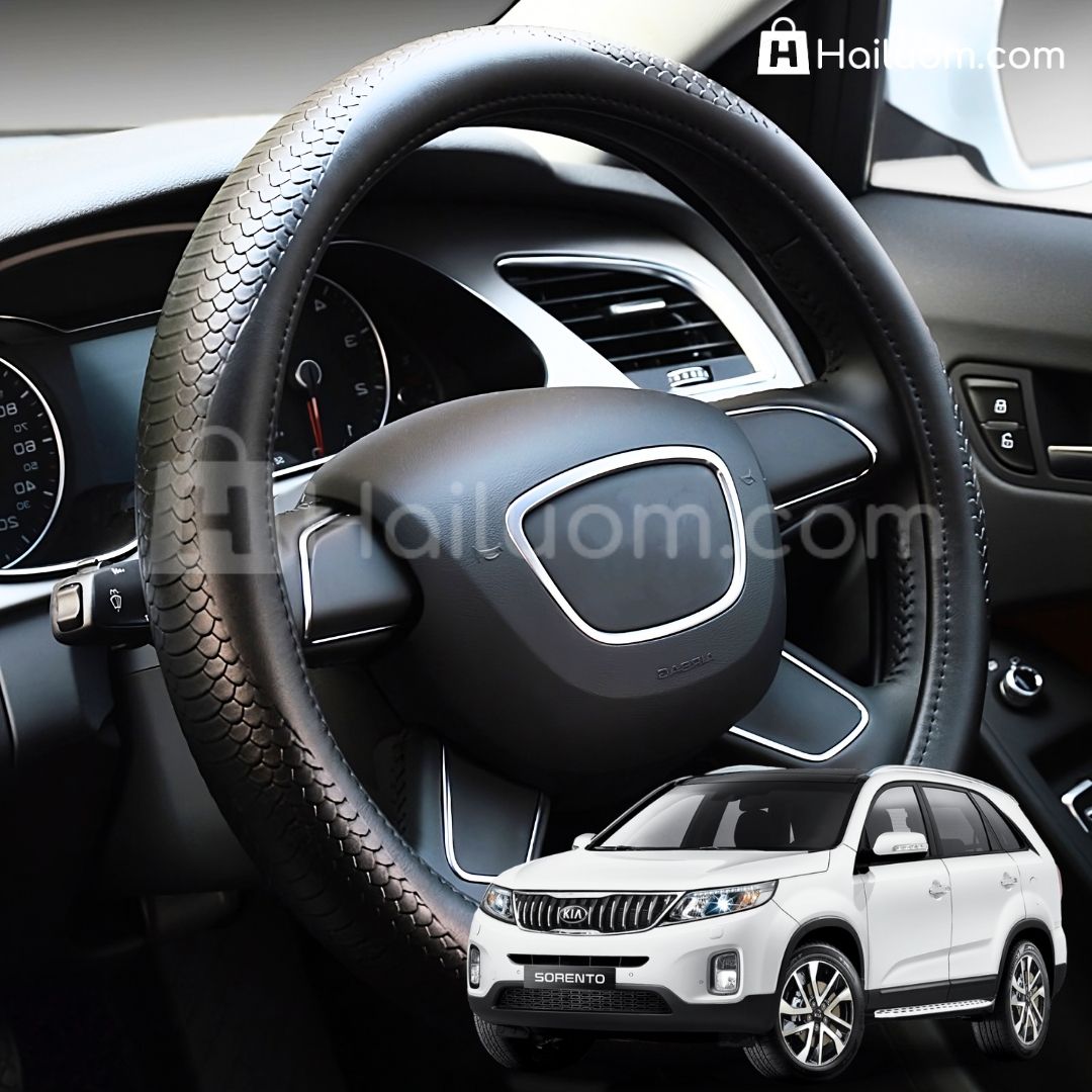 Bọc Vô Lăng ô tô cho KIA SORENTO Da Thật Họa Tiết Da Rắn Cao Cấp