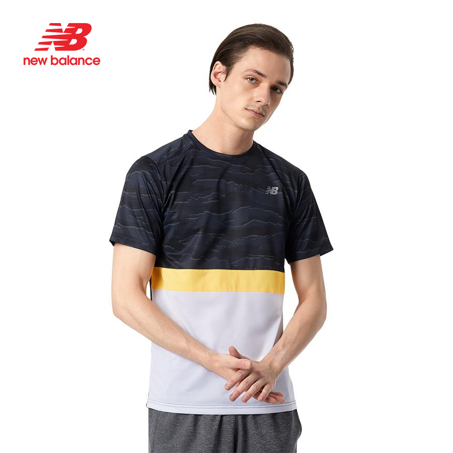 Áo thun tay ngắn thể thao nam New Balance STRIPED ACCELERATE SHORT SLEEVE - AMT03207BON (form châu á