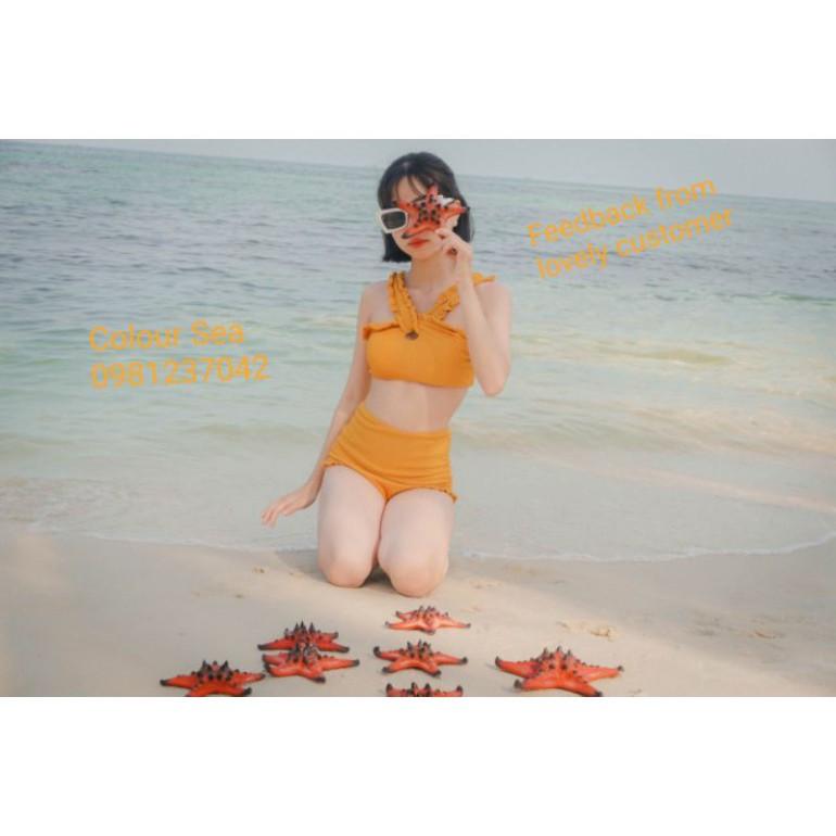 Bikini Vàng Cam 2 mảnh cạp cao (hàng quãng châu)