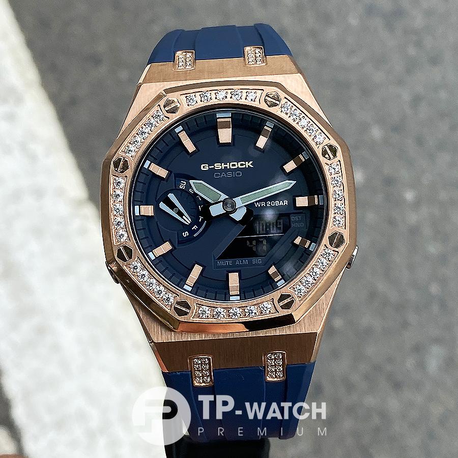 Đồng Hồ Nam Dây Nhựa Casio G-SHOCK GA-2110ET-2A AP CUSTOM ROSE GOLD DIAMOND x NAVY ROYAL OAK