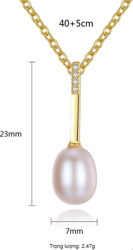 Dây Chuyền Ngọc Trai Cao Cấp DB2350 Cỡ Hạt 7x9 Bảo Ngọc Jewelry