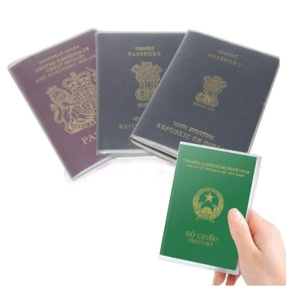 Vỏ Bọc Hộ Chiếu (Passport) Trong Suốt Có Khe Kẹp Vé Thẻ ATM Bền Bỉ Tiện Dụng