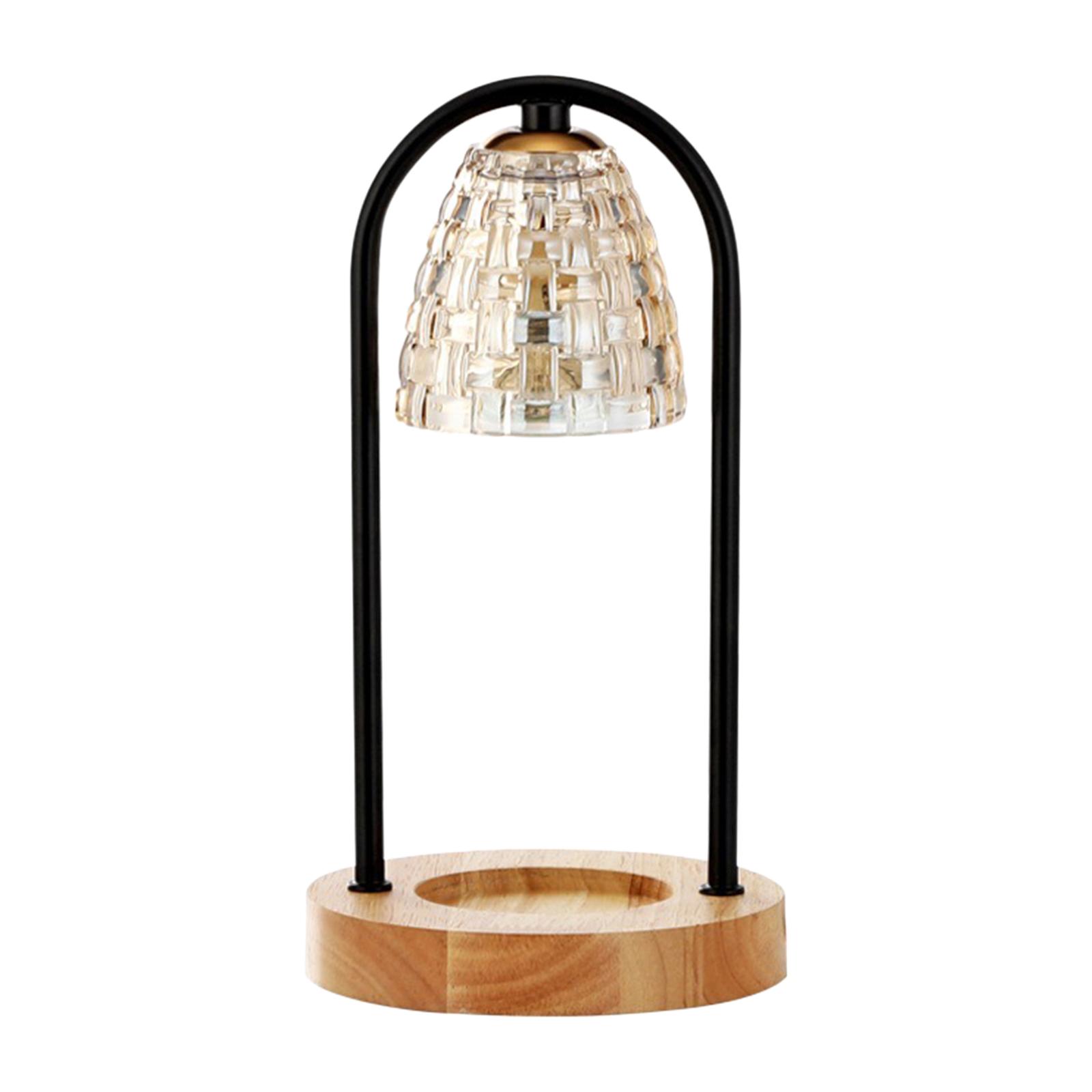 Electric Candle Warmer Lamp, Candle Wax Melting Lamp with Wooden Base Table Light Aromatherapy Lamp Home Decor Nightlight US Plug