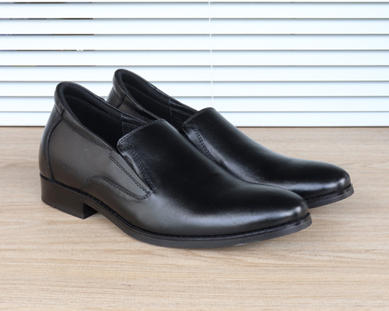 GIÀY TĂNG CHIỀU CAO GIÀY CAO DÀNH CHO NAM GIỚI S1010 ĐEN TRƠN - CAO 6CM GIÀY ĐỘN NAM CAO VƯỢT TRỘI