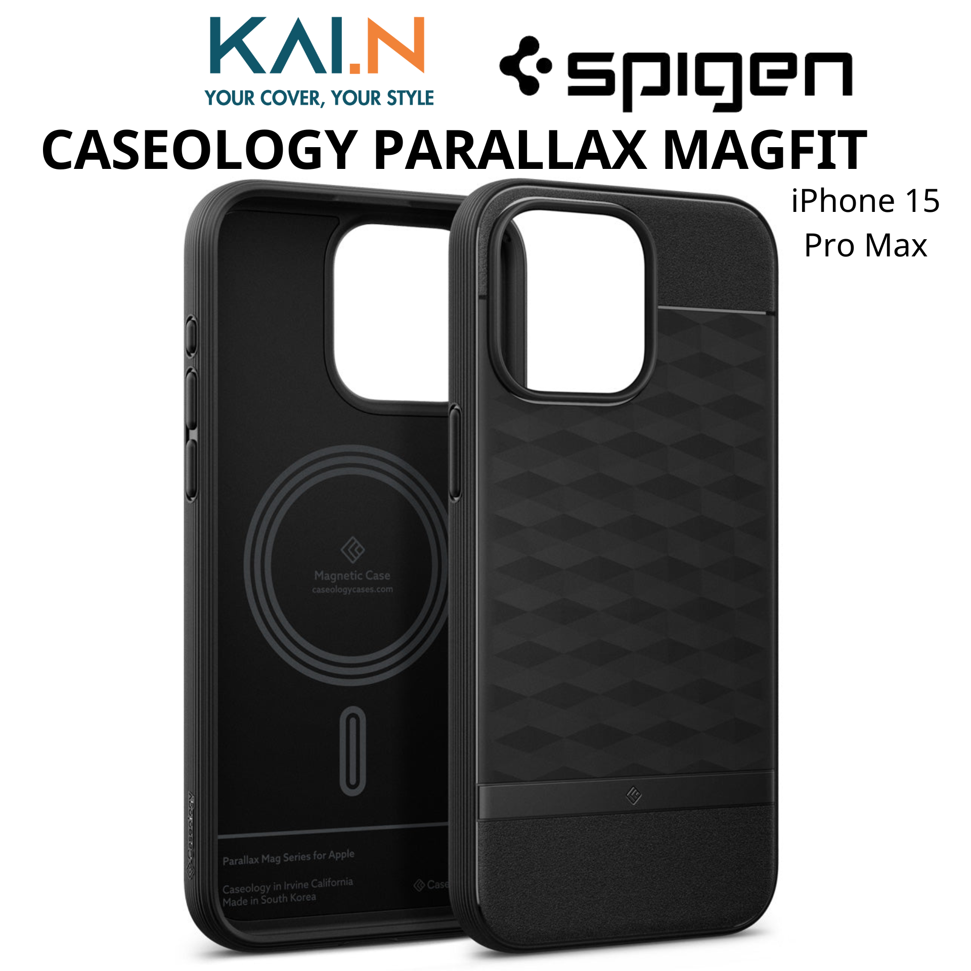 Ốp Lưng Spigen Hỗ Trợ Sạc Từ Tính MagFit Dành Cho iPhone 15 Pro Max, SPIGEN CASEOLOGY PARALLAX MAGFIT - HÀNG CHÍNH HÃNG