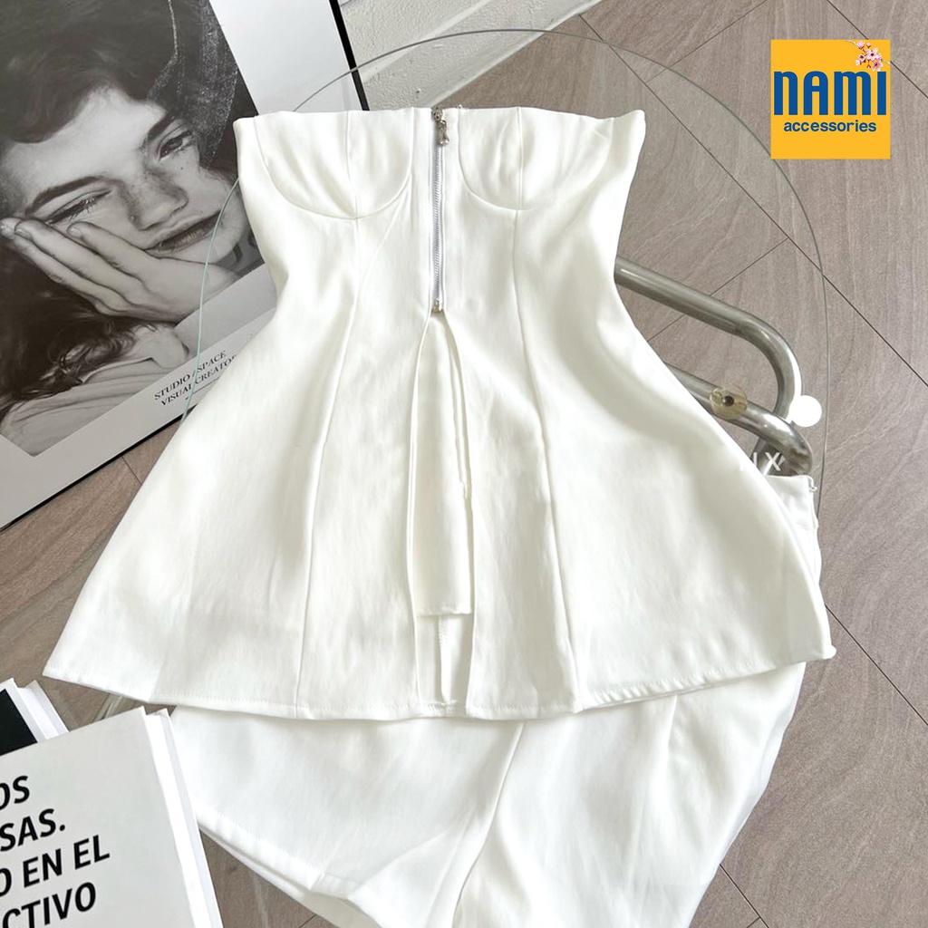 Set áo ống khoá kéo kèm quần short style cá tính sexy cuốn hút Nanami - ATNU050