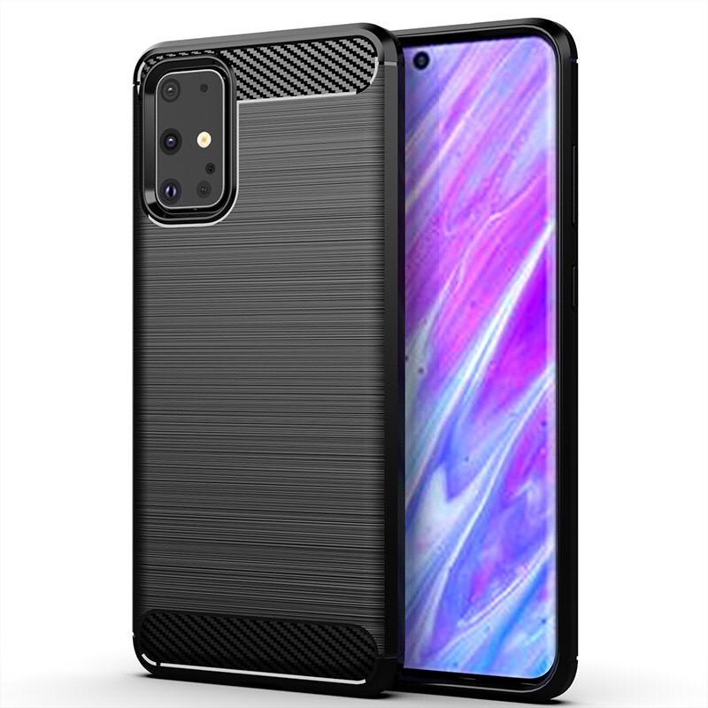 Ốp lưng dẻo Samsung Galaxy S20 / S20 Plus / S20 FE vân sợi cacbon chống sốc Rugger Amor