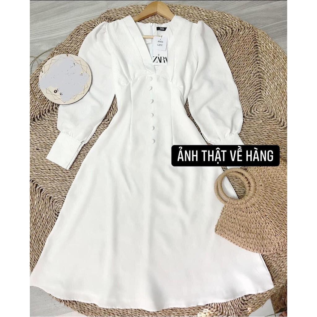 Đầm Cô Dâu Trắng SANMAY Váy Đi Dự Tiệc Cưới Tay Dài Đẹp Dáng Suông Maxi Cao Cấp Thiết Kế Sang Trọng Hàn Quốc VD034