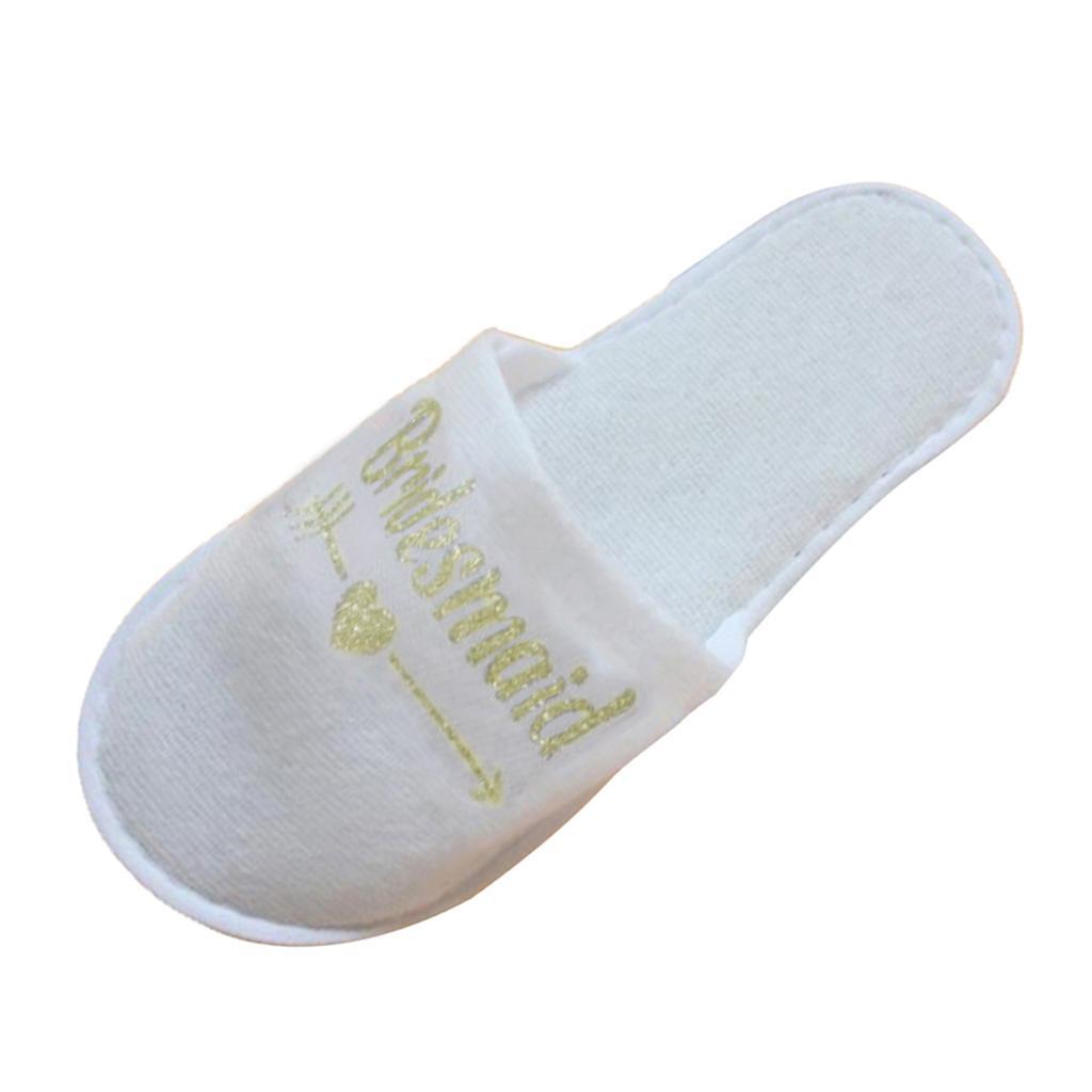 4 Pairs Wedding Party Slippers Gold