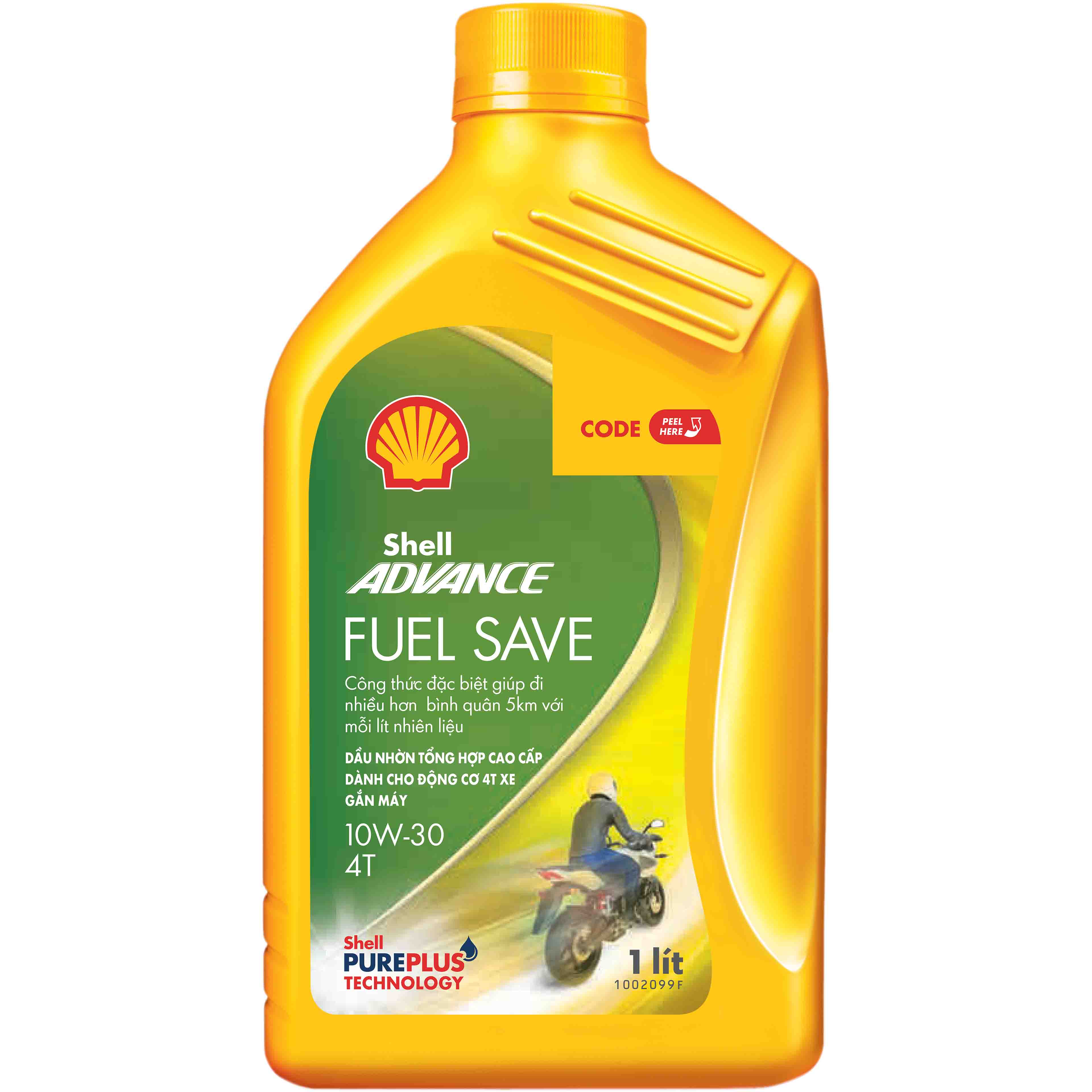 [Xe số 1L] Dầu nhớt xe máy 4T Shell Advance FUEL SAVE 10W30 SN 1L