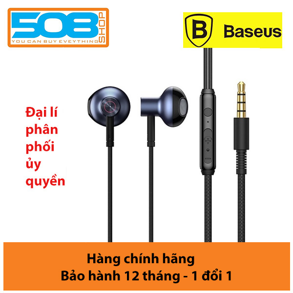 Tai Nghe Có Dây Baseus H19 Âm Thanh Trầm Nổi 6D 3.5 Mm, Tích Hợp Micro - Hàng nhập khẩu