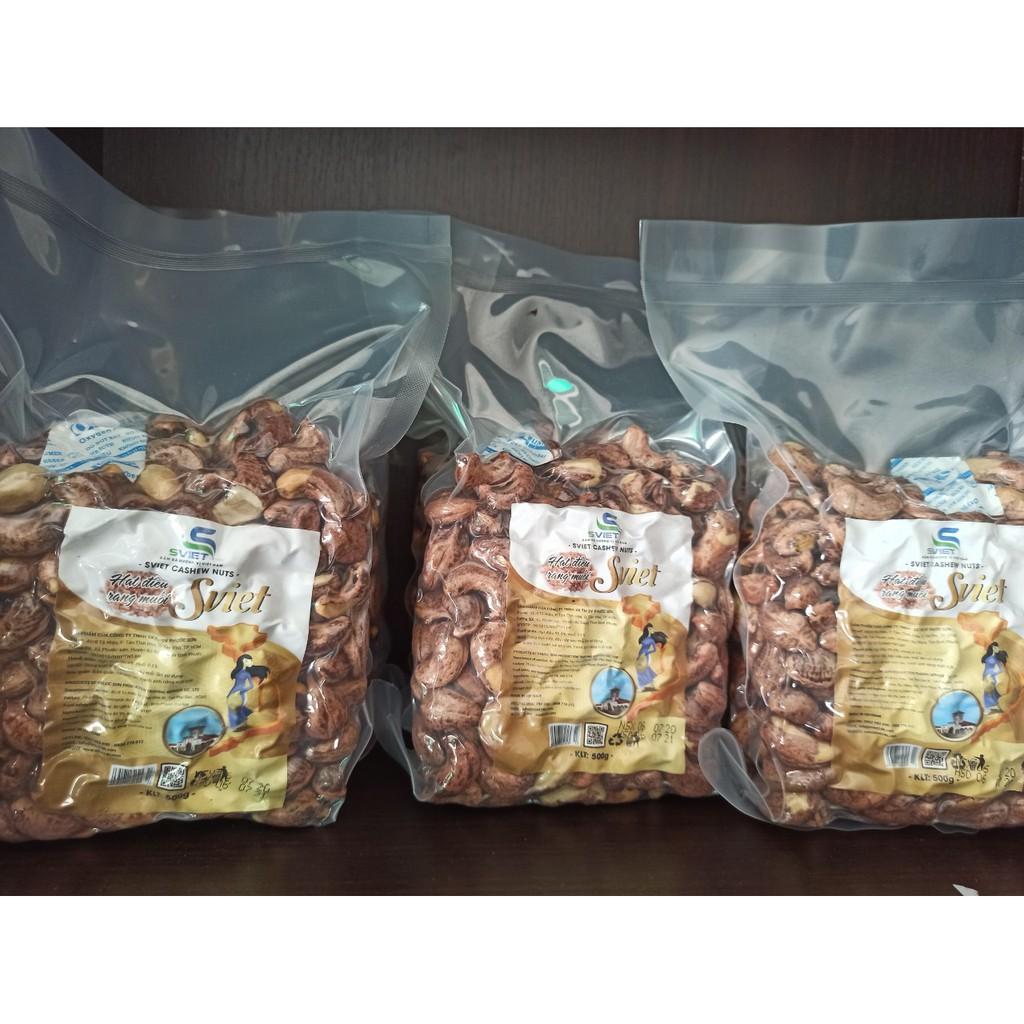 500g hạt điều rang củi loại A + gói hút chân không, hàng tiêu chuẩn xuất khẩu 2022