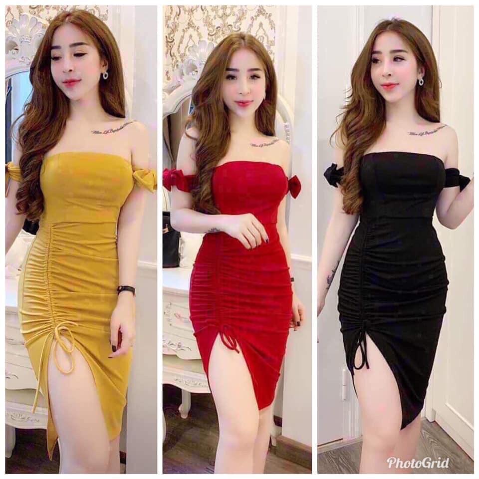Đầm Body Bẹt Vai , Sang Trọng , Trẻ Trung