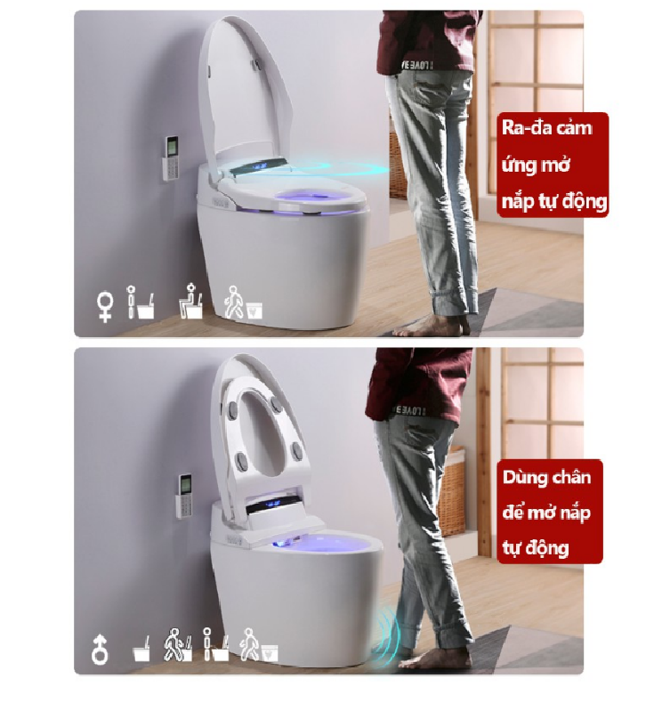 Bồn cầu thông minh Enic MOMAKEPCLCO phiên bản cao nhất B012 bồn cầu Rada tự động xịt rửa đa chức năng