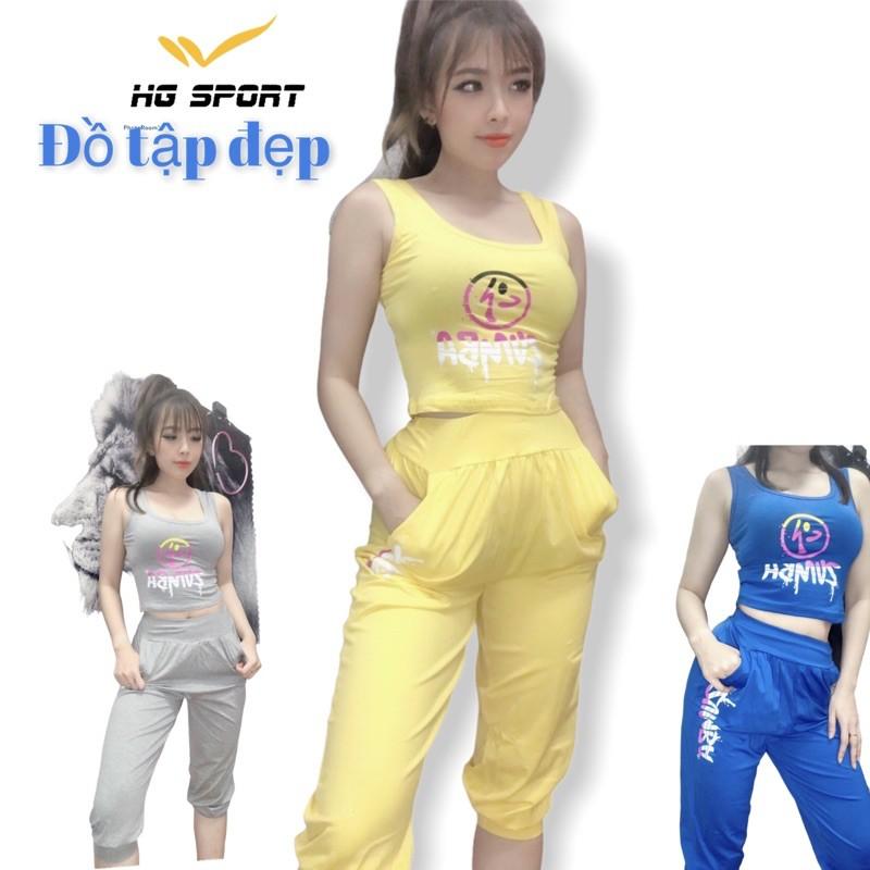 Bộ tập Zumba, Dance ,Bộ đồ tập quần lửng áo croptop Hg Sport BL05