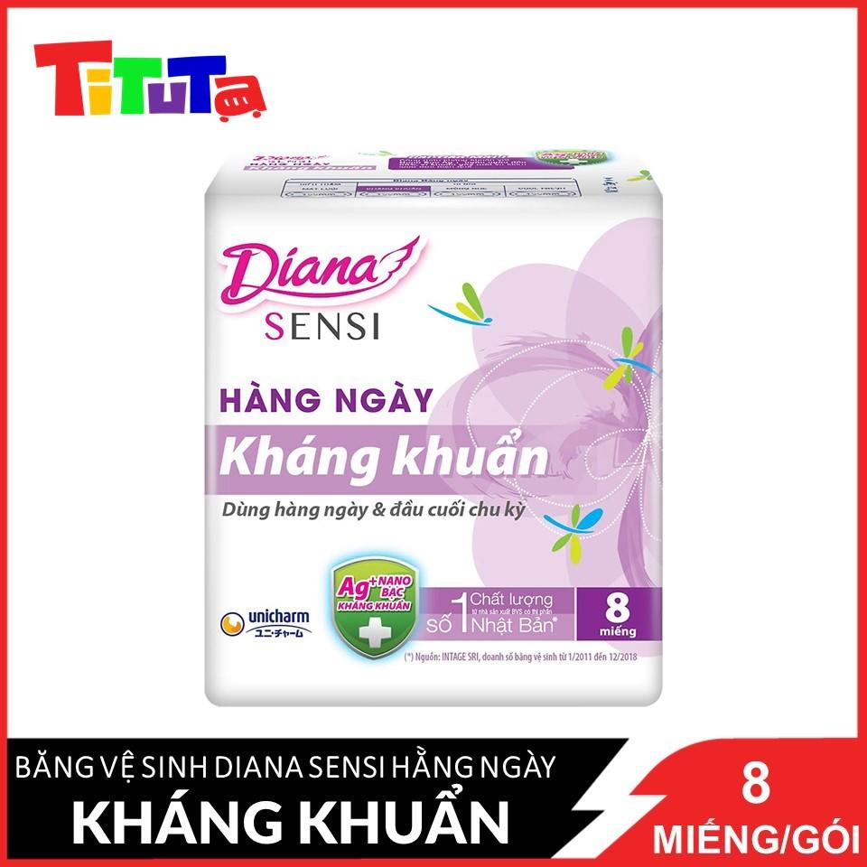 Combo 6 Băng Vệ Sinh Diana Daily Sensi Siêu Thấm Kháng Khuẩn (Gói 8 Miếng)